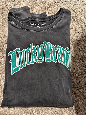 Lucky Brand Graphic Tee in Black & Green Size XXL Like New